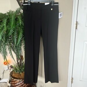 Brand New Anne Klein Black Dress Pants White Stripe Office Trousers Business